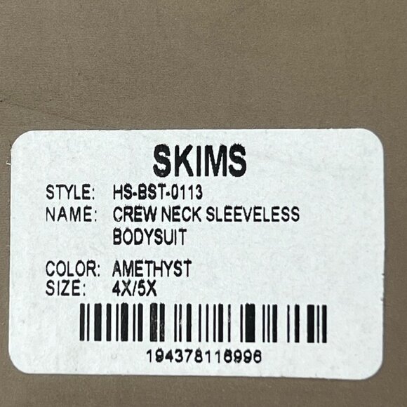 SKIMS Essential Crew Neck Sleeveless Bodysuit Amethyst Womens 4X/5X - Picture 10 of 12